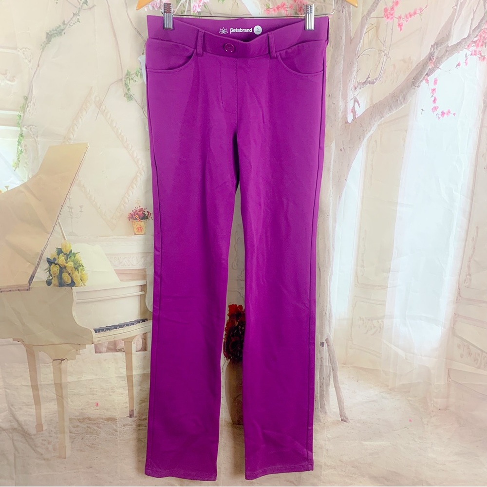 NEW Betabrand Cranberry Colored Pocket Straight leg pants